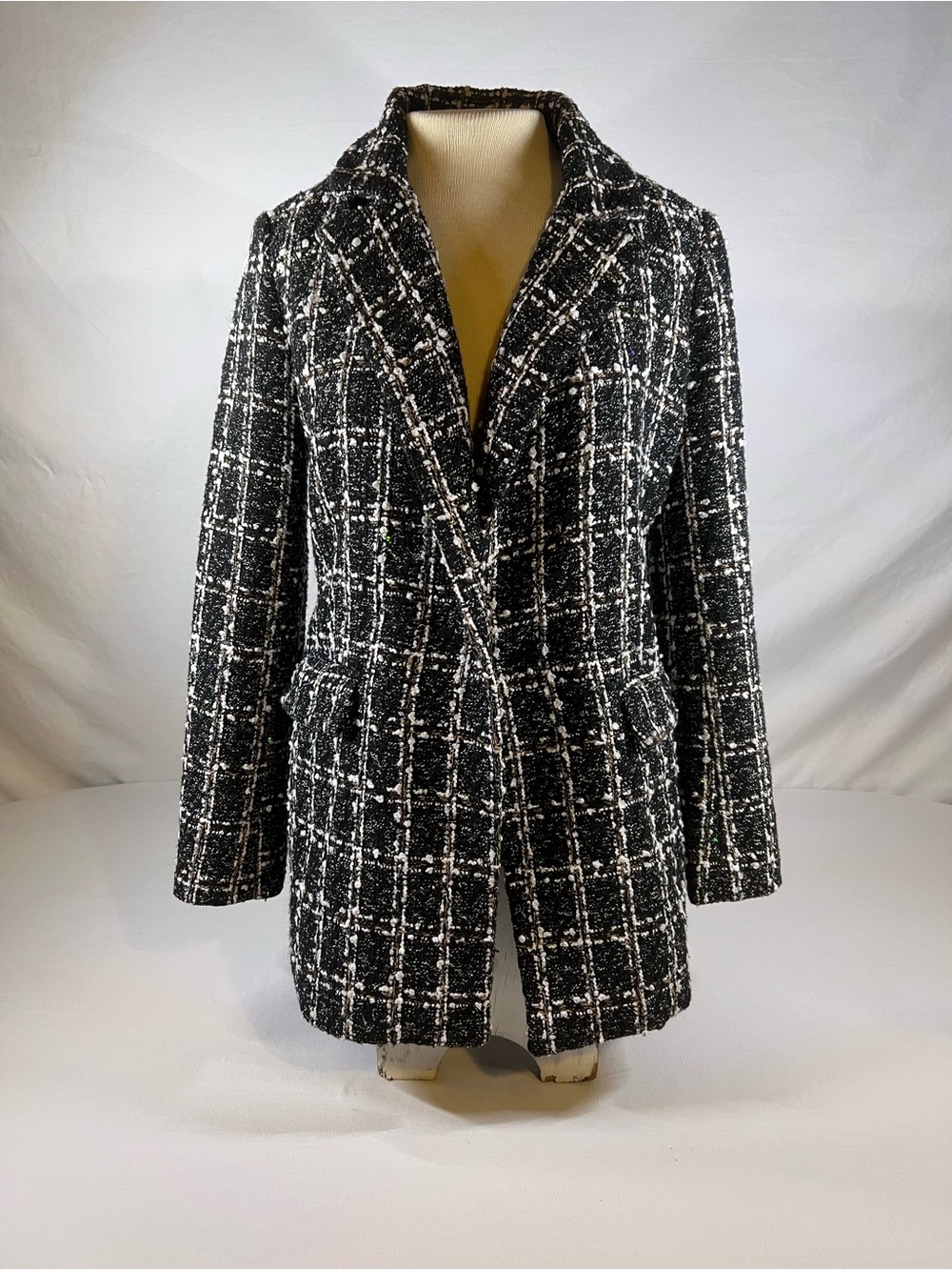 Rachel Zoe Black and White Tweed Blazer Jacket